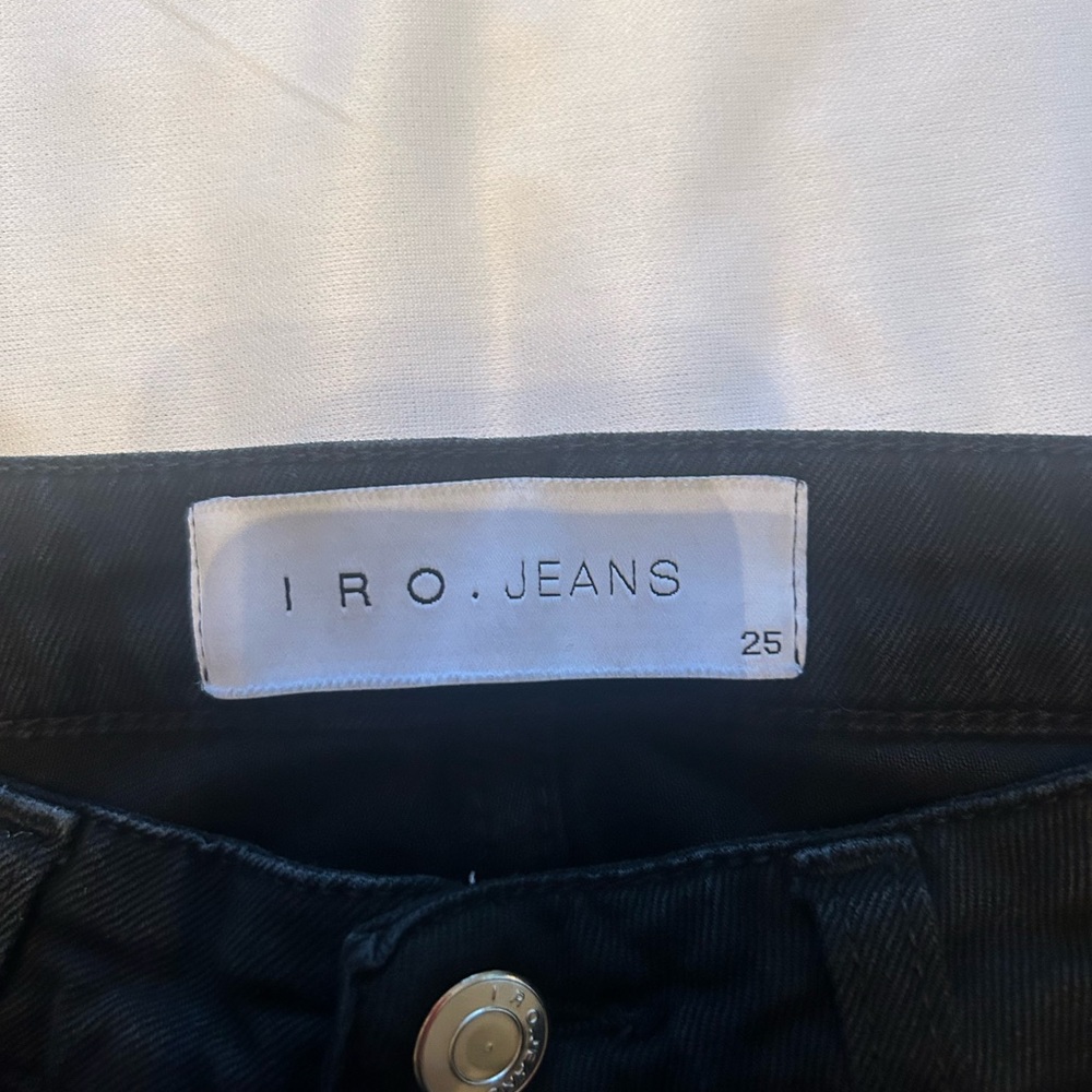 IRO Ajuste Distressed Skinny Cropped Jeans Black Women’s,Size 25 - Picture 6 of 16